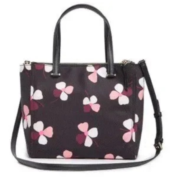 RARE like new Kate Spade Medium Satchel Handbag Dawn Dusk Buds Floral Print - Picture 3 of 16